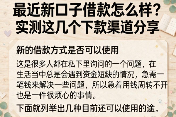最近新口子借款怎么样?实测这几个下款渠道分享