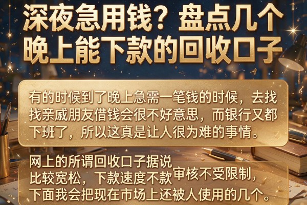 深夜急用钱？盘点几个晚上能下款的回收口子