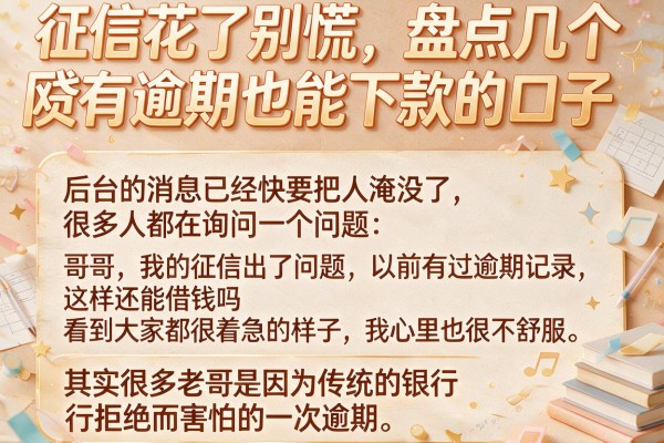 征信花了别慌，盘点几个网贷有逾期也能下款的口子