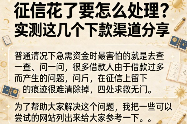 征信花了要怎么处理？实测这几个下款渠道分享