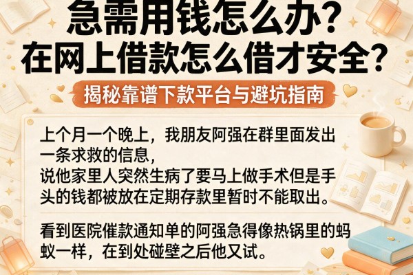 急需用钱怎么办？在网上借款怎么借才安全？揭秘靠谱下款平台与避坑指南