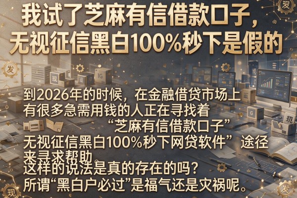 我试了芝麻有信借款口子，发现无视征信黑白100%秒下是假的