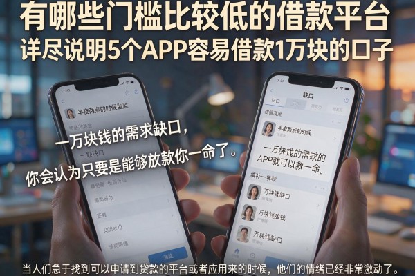 有哪些门槛比较低的借款平台，详尽说明5个APP容易借款1万块的口子