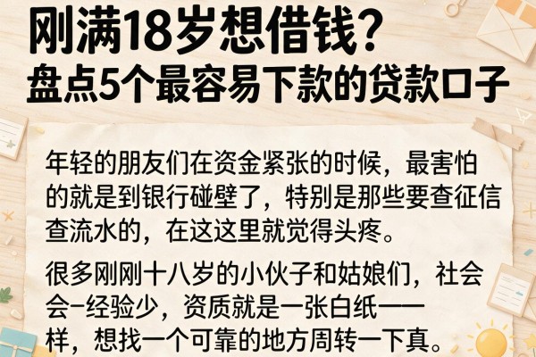 刚满18岁想借钱？盘点5个最容易下款的贷款口子