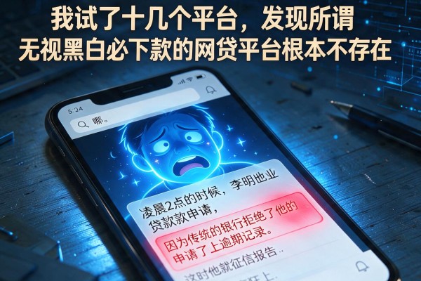 我试了十几个平台，发现所谓无视黑白必下款的网贷平台根本不存在