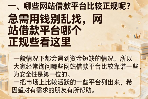 急需用钱别乱找，网站借款平台哪个正规些看这里