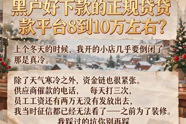 黑户好下款的正规贷款平台8到10万左右？我踩过的坑你别再踩
