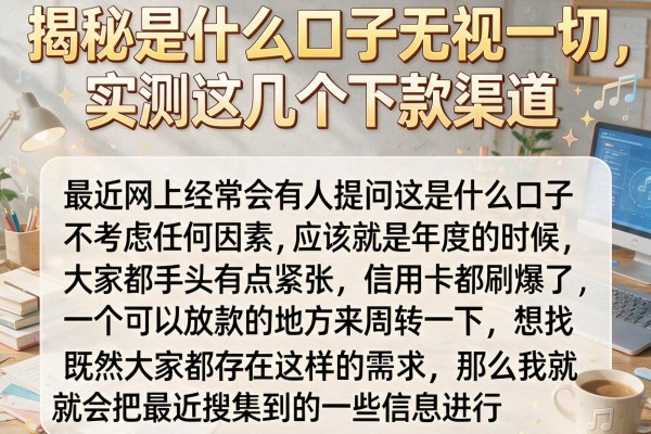 揭秘这是什么口子无视一切，实测这几个下款渠道