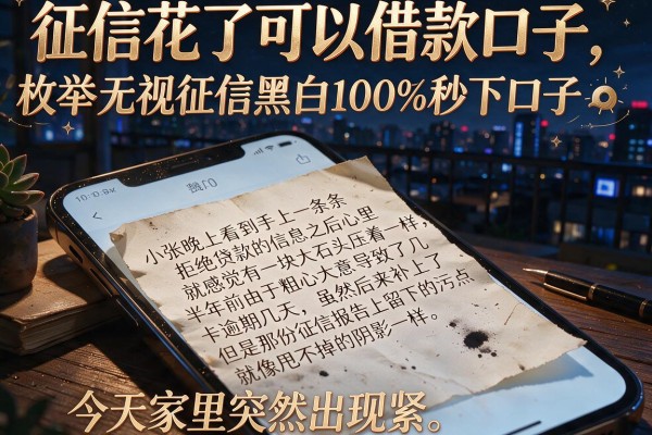 征信花了可以借款口子，枚举五个无视征信黑白100%秒下口子