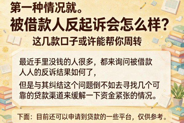 被借款人反起诉会怎么样？这几款口子或许能帮你周转
