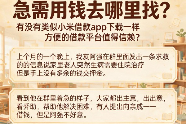 急需用钱去哪里找？有没有类似小米借款app下载一样方便的借款平台值得信赖？