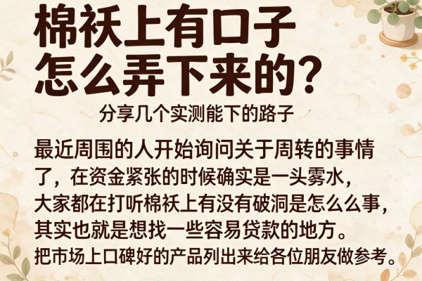 棉袄上有口子怎么弄下来的？分享几个实测能下的路子