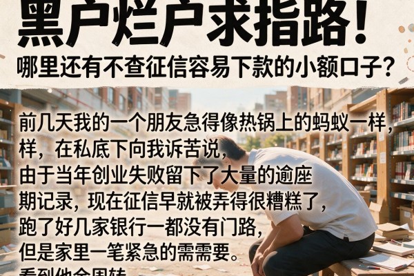 黑户烂户求指路！哪里还有不查征信容易下款的小额口子？