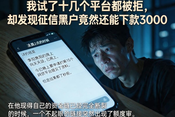 我试了十几个平台都被拒，却发现征信黑户竟然还能下款3000