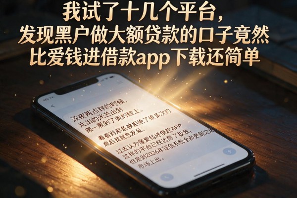 我试了十几个平台，发现黑户做大额贷款的口子竟然比爱钱进借款app下载还简单