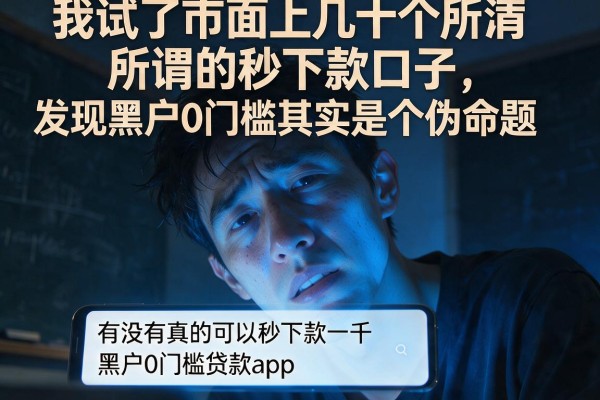 我试了市面上几十个所谓的秒下款口子，发现黑户0门槛其实是个伪命题