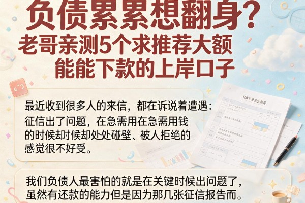 负债累累想翻身？老哥亲测5个求推荐大额能下款的上岸口子