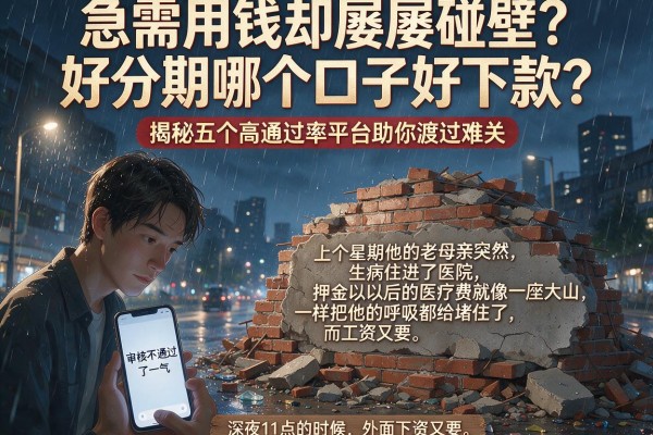 急需用钱却屡屡碰壁？好分期哪个口子好下款？揭秘五个高通过率平台助你渡过难关