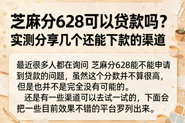 芝麻分628可以贷款吗？实测分享几个还能下款的渠道