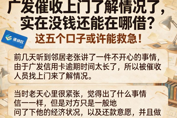 广发催收上门了解情况了，实在没钱还能在哪借？这五个口子或许能救急！