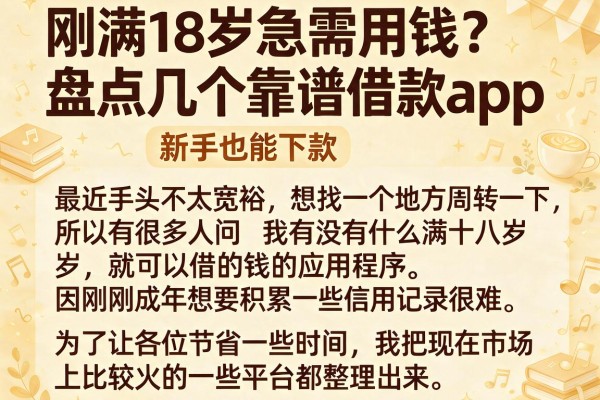 刚满18岁急需用钱？盘点几个靠谱借款app，新手也能下款