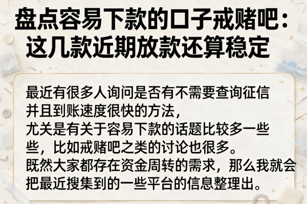 盘点容易下款的口子戒赌吧：这几款近期放款还算稳定