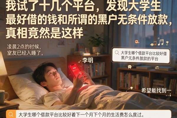 我试了十几个平台，发现大学生最好借的钱和所谓的黑户无条件放款，真相竟然是这样