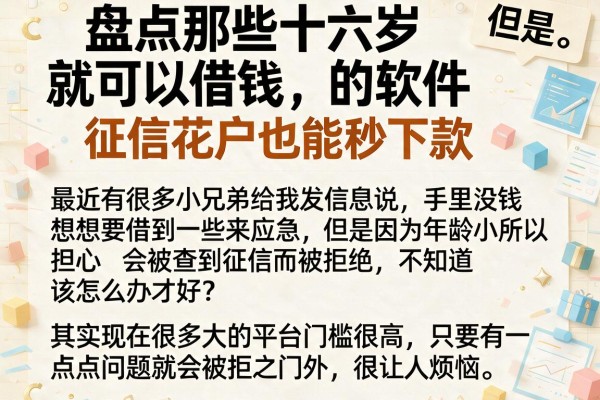 盘点那些十六岁就可以借钱的软件,征信花户也能秒下款
