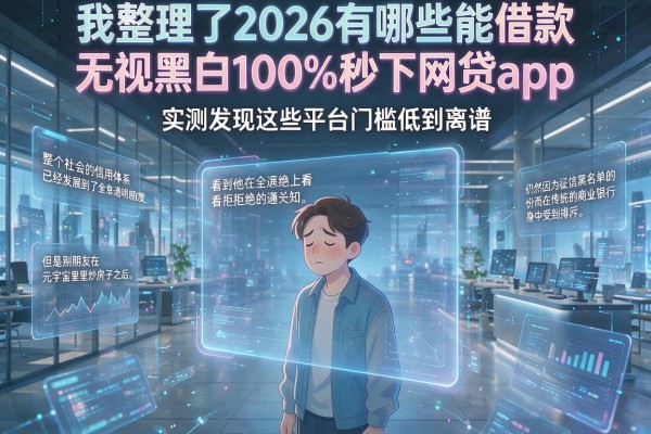 我整理了2026有哪些能借款和无视黑白100%秒下网贷app，实测发现这些平台门槛低到离谱