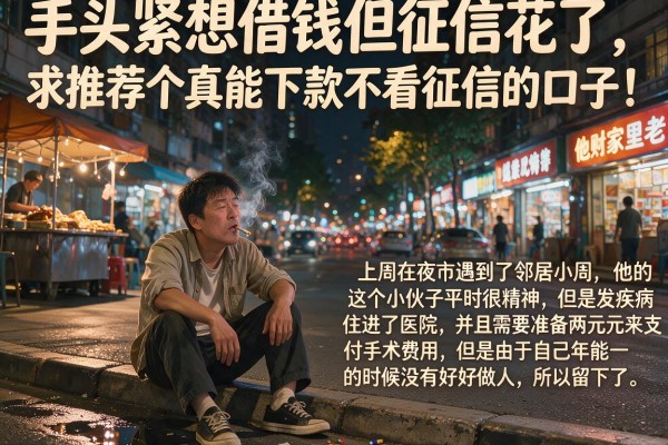 手头紧想借钱但征信花了，求推荐个真能下款不看征信的口子！