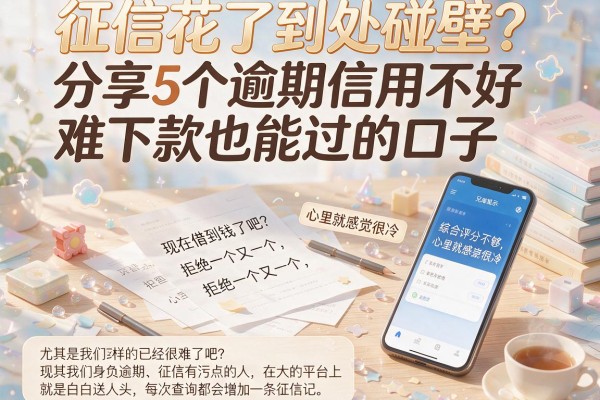征信花了到处碰壁？分享5个逾期信用不好难下款也能过的口子