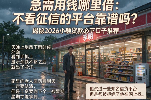 急需用钱哪里借？不看征信的平台靠谱吗？揭秘2026小额贷款必下口子推荐