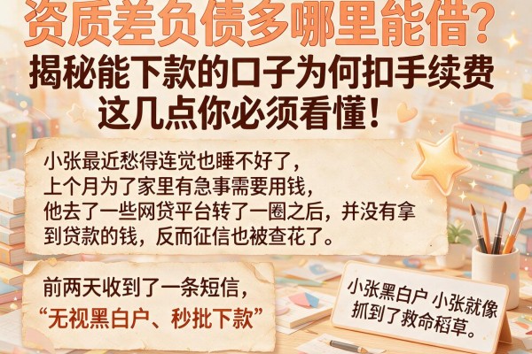 资质差负债多哪里能借？揭秘能下款的口子为何扣手续费，这几点你必须看懂！