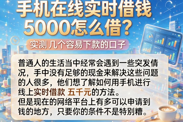 手机在线实时借钱5000怎么借？实测几个容易下款的口子