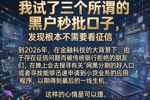 我试了三个所谓的黑户秒批口子，发现根本不需要看征信