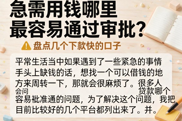 急需用钱哪里最容易通过审批？盘点几个下款快的口子