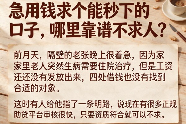 急用钱求个能秒下的口子，哪里靠谱不求人？