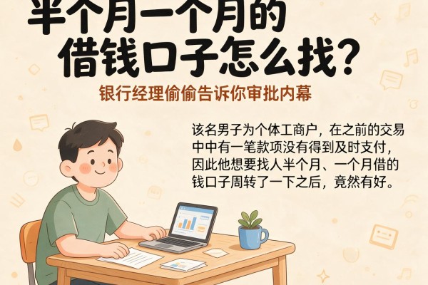 半个月一个月的借钱口子怎么找？银行经理偷偷告诉你审批内幕