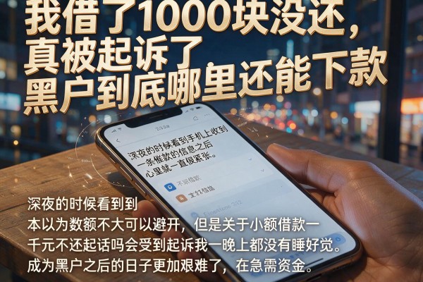 我借了1000块没还，真被起诉了，黑户到底哪里还能下款