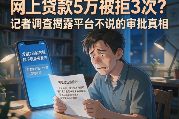 网上贷款5万被拒3次？记者调查揭露平台不说的审批真相