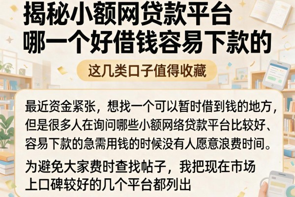 揭秘小额网贷款平台哪一个好借钱容易下款的，这几类口子值得收藏