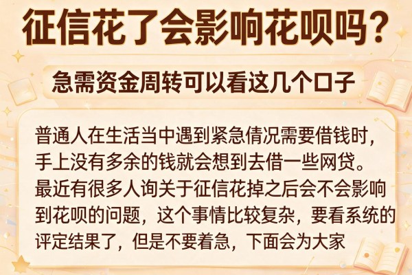 征信花了会影响花呗吗？急需资金周转可以看这几个口子