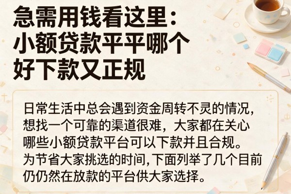 急需用钱看这里:小额贷款平台哪个好下款又正规