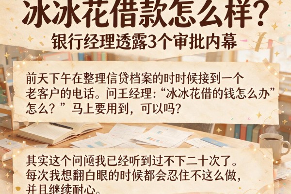 冰冰花借款怎么样？银行经理透露3个审批内幕
