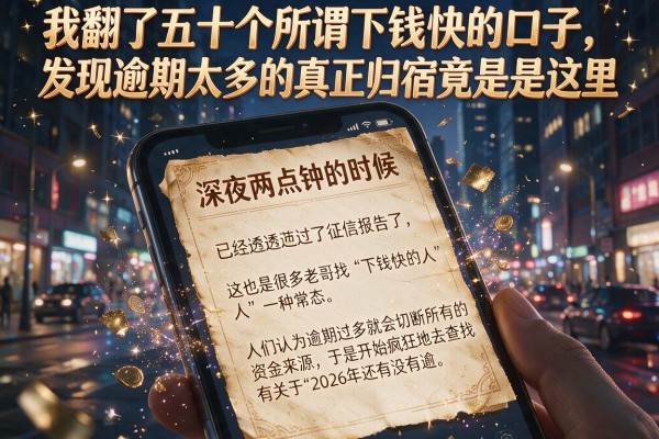 我翻了五十个所谓下钱快的口子，发现逾期太多的真正归宿竟是这里
