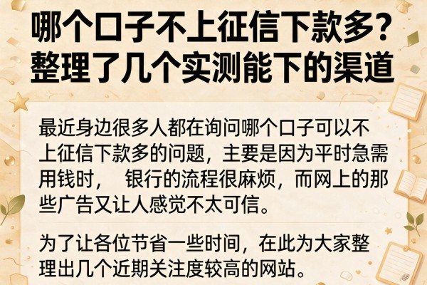 哪个口子不上征信下款多?整理了几个实测能下的渠道