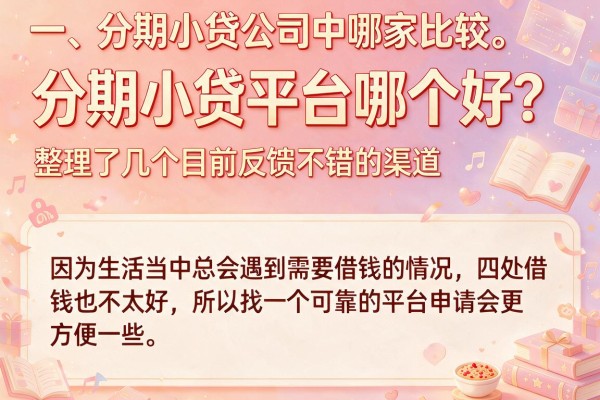分期小贷平台哪个好？整理了几个目前反馈不错的渠道