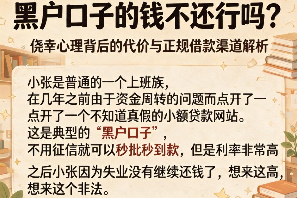 黑户口子的钱不还行吗?侥幸心理背后的代价与正规借款渠道解析