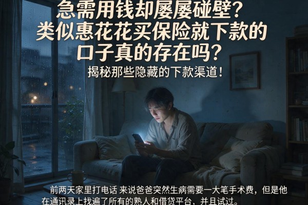 急需用钱却屡屡碰壁？类似惠花花买保险就下款的口子真的存在吗？揭秘那些隐藏的下款渠道！