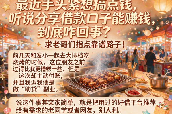 最近手头紧想搞点钱，听说分享借款口子能赚钱，到底咋回事？求老哥们指点靠谱路子！